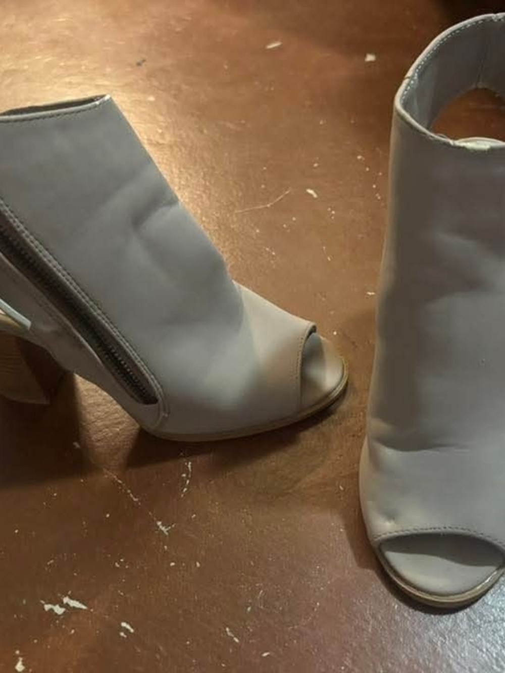 Women's Open-Toe Ankle Booties in Light Gray